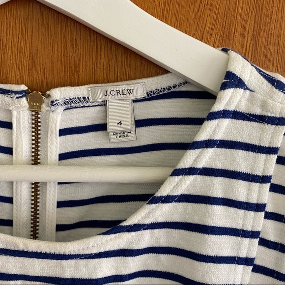 J. Crew Fit and Flare Striped Ponte Dress Size 4 - Picture 3 of 5